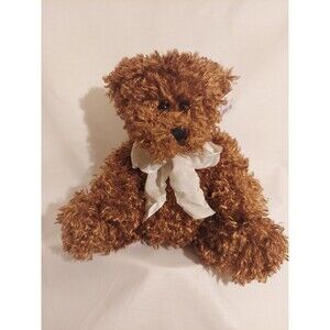 Nicole Curly Light Brown Bear Stuffed Animal Plush 10 Inch Style # Nov 1014